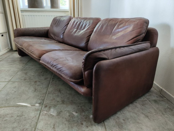 Image 1 of Ensemble de salon vintage De Sede - canapé 3 places + 2 fauteuils - cuir de buffle épais - 1970