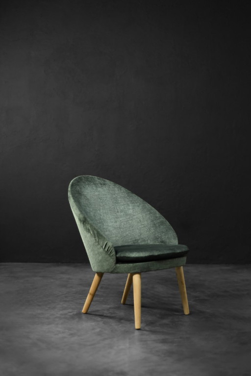 Vintage Mid-Century Danish Modern Oak & Fabric Easy Chair 301 by Ejvind A. Johansson for Godtfred H. Petersen, 1950s
