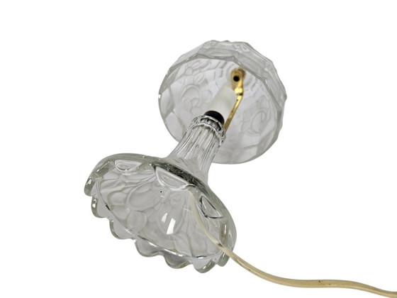 Image 1 of Vintage - crystal - cut glass - floral motif - table lamp - 90s