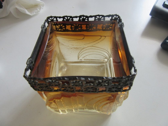 Image 1 of Turun Hopea Finnland Pentti Sarpaneva Gefäß aus Glas/Bonze, brutalistisch, 1972