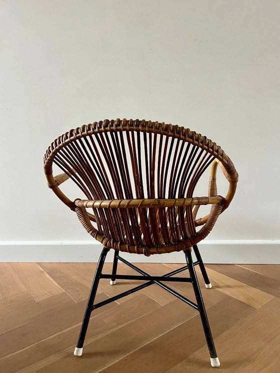 Image 1 of 1950s rattan armchair, Rohé Noordwolde