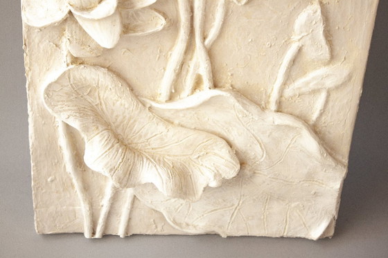 Image 1 of Bas-relief with flowers. Relief with flowers. Flowers in relief. Flower sculpture. Sculpted flowers. Flower painting. Ornament
