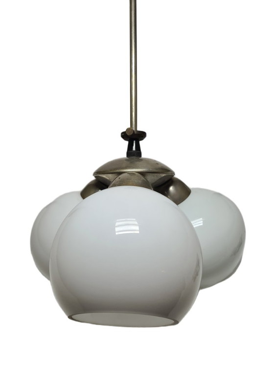 Kroonluchter in postmoderne stijl, Polen, jaren 1960 – Glass, Metal (photo 9 of 10)