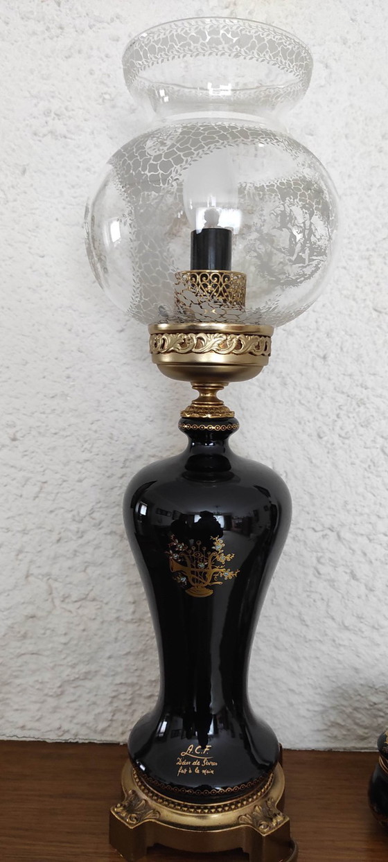 Image 1 of Conjunto Decor de Sèvres: reloj, lámpara y joyero