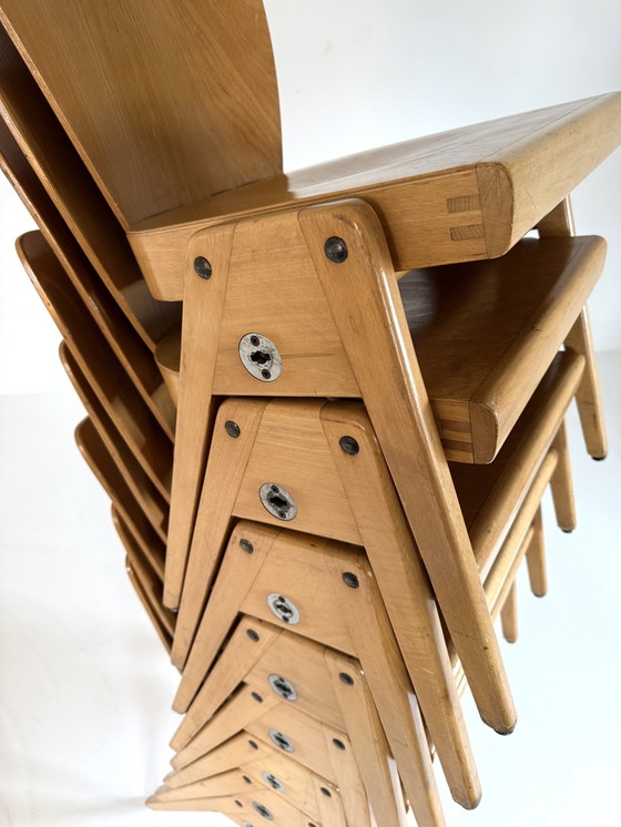 Image 1 of 8 sedie impilabili vintage in compensato, Kaderer anni '60