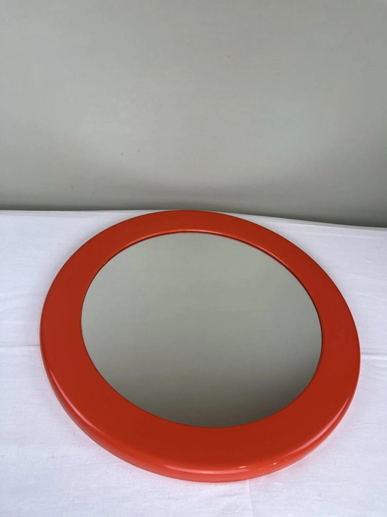 Vintage oranje spiegel – Plastic (photo 2 of 8)