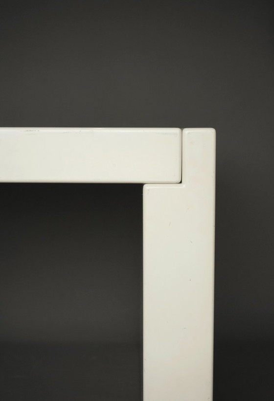 Vintage Bureau met Rolcontainer, jaren 70, Hout, Wit, Minimalisme (foto 8 van 14)