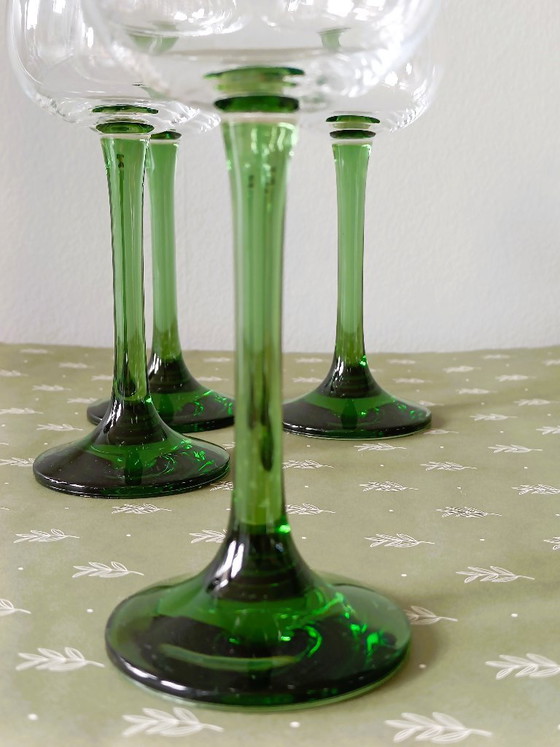 Image 1 of Luminarc Weingläser, grüner Stahl – 4er-Set