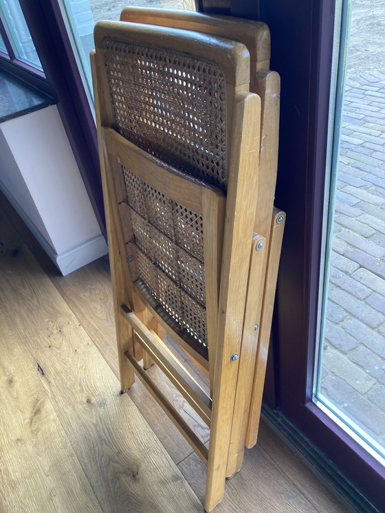 Image 1 of 2x Vintage Webbing Folding Chairs