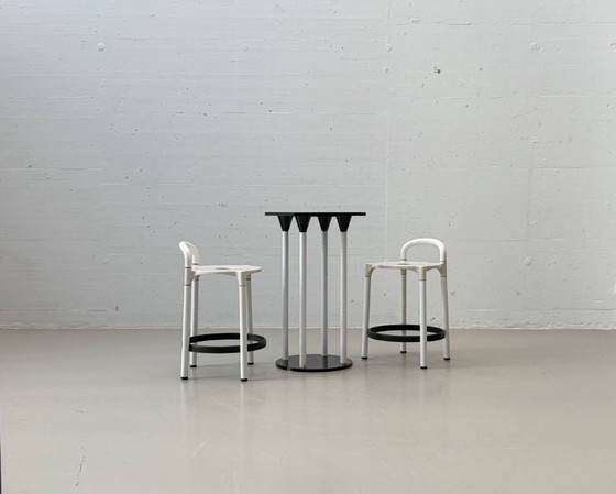 Image 1 of Set consisting of a standing table model 4581 with two Polo bar stools by Anna Castelli Ferrieri for Kartell, Italy, 1980s