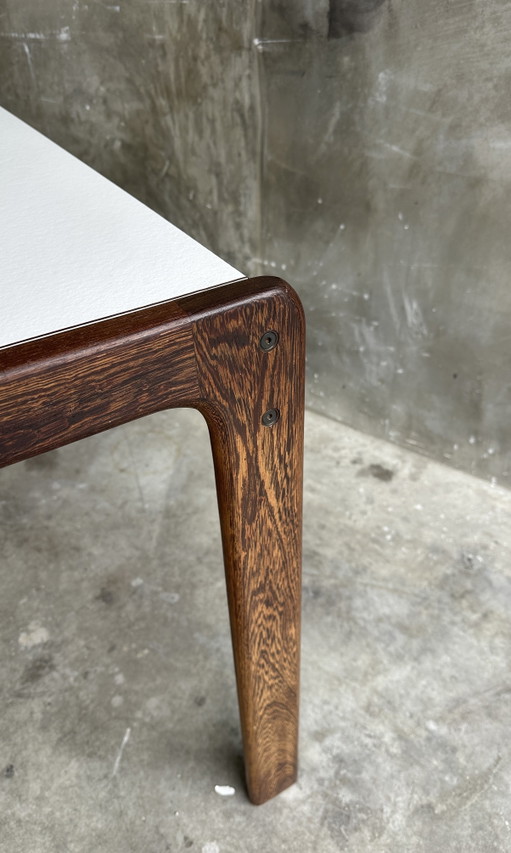 Vintage dining table - solid wenge + white top - Pastoe style