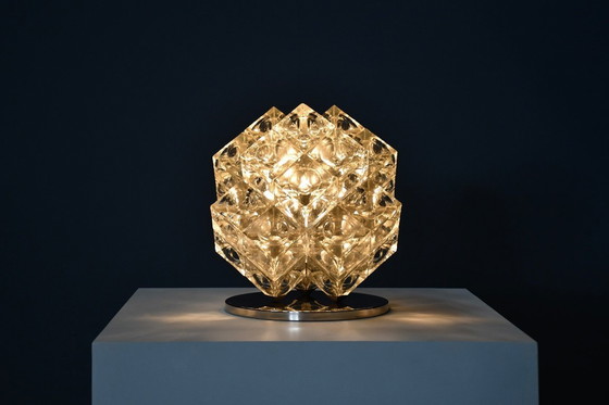 Image 1 of Albano Poli 'Eclisse' tafellamp van Poliarte, glas en chroom, Italië 1968