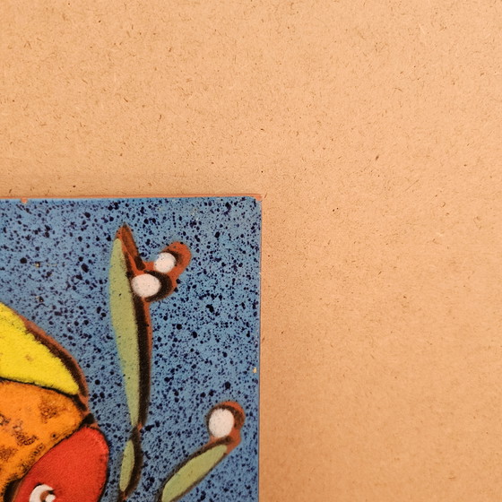 Image 1 of Set Agrob Isma Keramik Wanddeko Fliesen Fische Boote Vintage Retro 70er