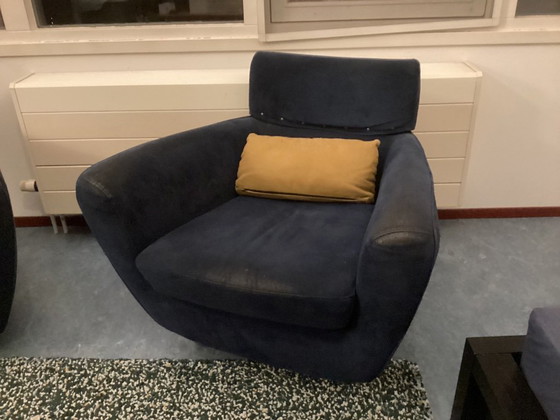 Image 1 of Poltrone Salon Ligne Roset (2x) Alcantara blu scuro