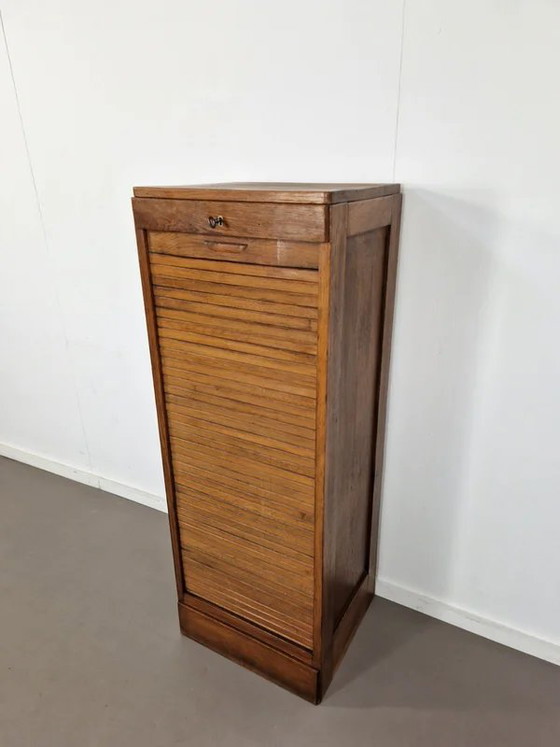Vintage Large Oak Shutter Cabinet | 1930s, Sideboard cabinet, Brass, Brown (photo 6 of 11)