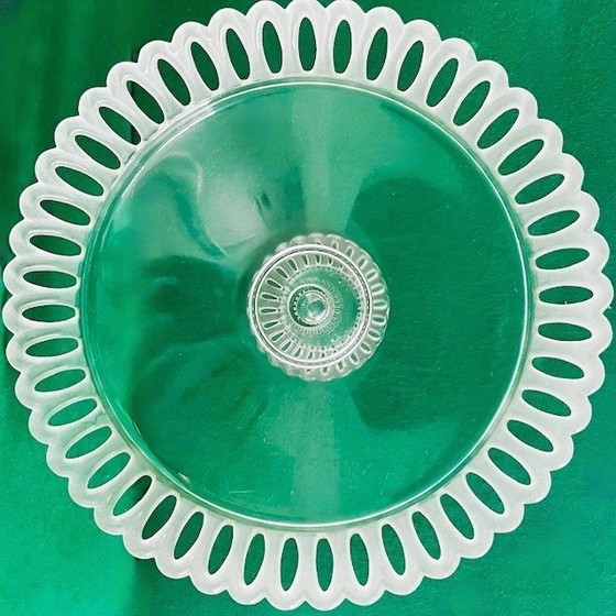 Image 1 of Ciotola per frutta e dessert in cristallo vintage di metà secolo con piede, cristallo anni '60