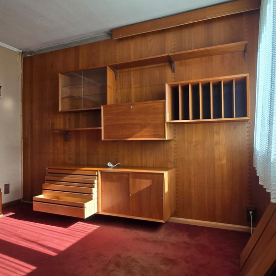 Poul Cadovius Cado Wall System, Teak Veneer, Vintage Danish Design, Wall cabinet, Wood, Brown (photo 3 of 33)
