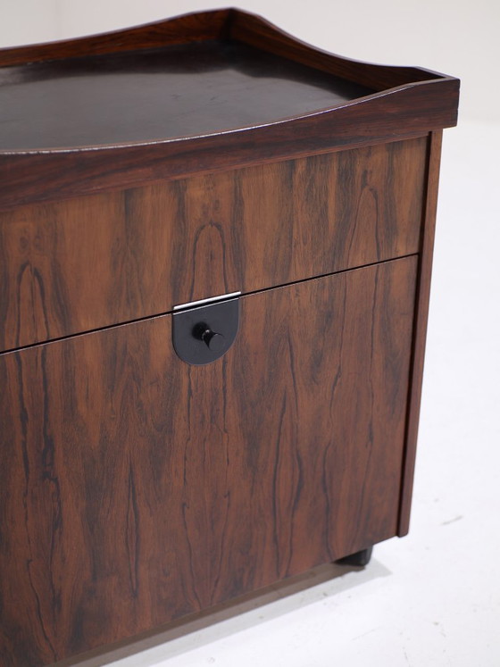 Image 1 of Bar cart trolley with tray, rosewood, Danish, 1960s