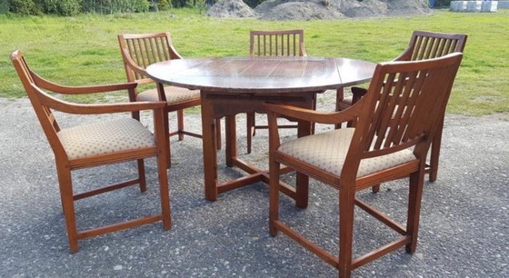 Image 1 of Schuitema jugendstil eetkamer met 5 stoelen 