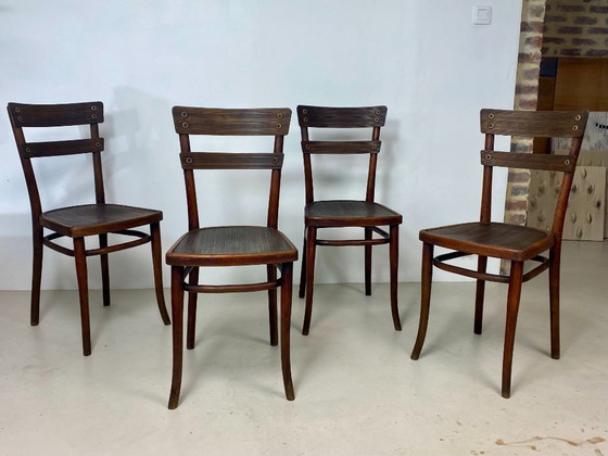 Image 1 of Juego de 4 sillas Thonet de madera de haya – Modelo n.º 651