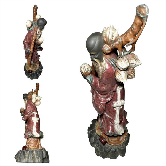 Image 1 of Lladro Chinese Wiseman Limited Edition Porcelain Figure - Vintage Shouxing Immortal God Sculpture