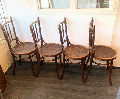 4 Jaren '20/'30 Thonet Stoelen MUNDUS Vienna