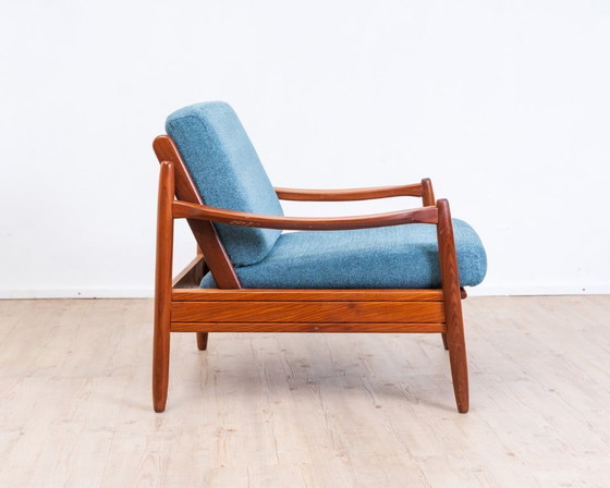 Image 1 of Fauteuil lounge Easychair en teck bleu des années 1960