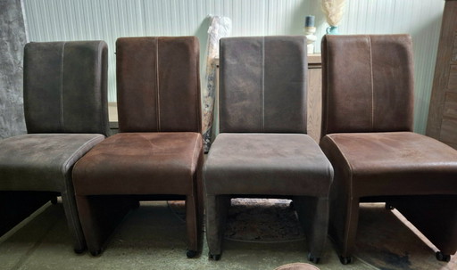 4 sedie da pranzo in pelle mobili, 2 colori