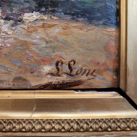 Image 1 of Huile sur panneau « Marina », École française, XIXe/XXe siècle – France