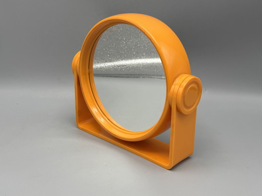 Vintage orange double-sided mirror