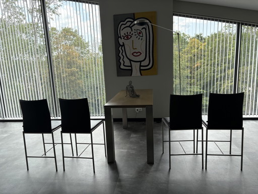 4x KFF Chaises de salle à manger/tabourets de bar en cuir et table de bar/salle à manger Joop van Arnhem (photo 2 of 5)