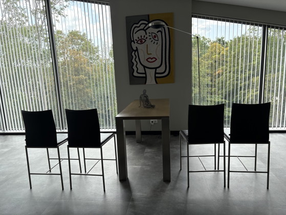 4x KFF Chaises de salle à manger/tabourets de bar en cuir et table de bar/salle à manger Joop van Arnhem (photo 2 of 5)