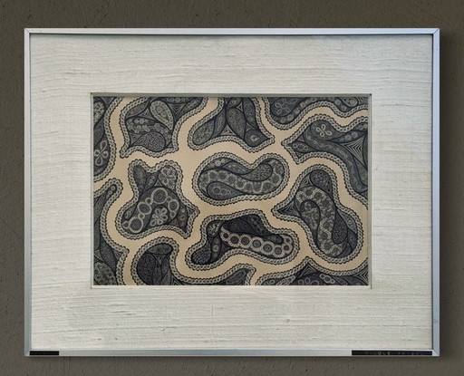 Nicole Vaysse - Art Brut - India ink circa 1970 - framed