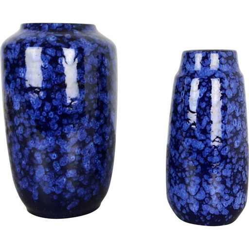 Paire de vases en céramique vintage pour Scheurich, Allemagne 1970