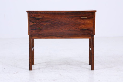 Vintage drawer chest | Mid - Century drawer bedside table | Retro 60s rosewood storage #07-44