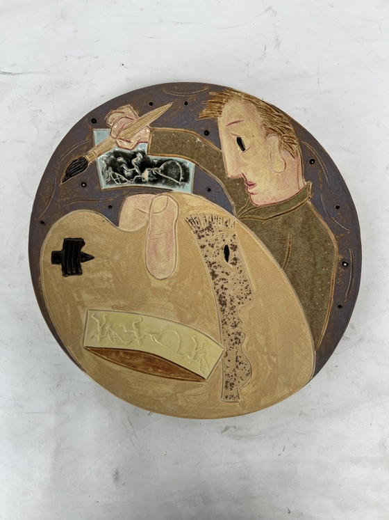 Originele Keramische Kunstbord Kunstenaar Dimitrios Xanthopoulos – Ceramic (photo 5 of 6)