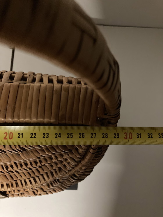 Image 1 of Vintage rieten boodschappenmand uit de jaren 70, Frans vakmanschap