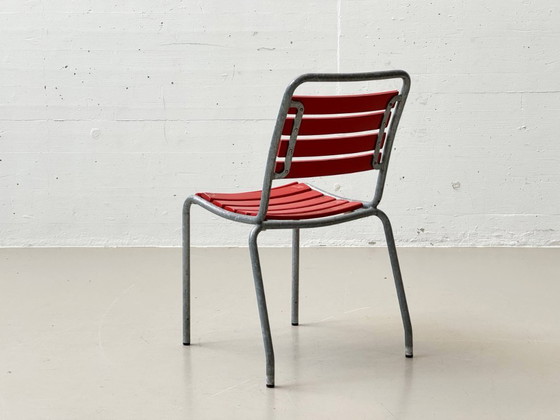 Image 1 of Gartenstühle aus Eschenholz mit feuerverzinktem Stahlgestell von Atelier Alinea, 1970er Jahre