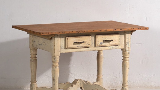 Tavolo antico in legno massello bianco (Francia, c.1900) – Tavoli da pranzo (photo 3 of 40)