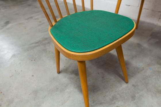 Image 1 of Baumann Schreibtisch und Stuhl, 1960er Jahre, Formica, Holz und Schwarz, grüner Sitz