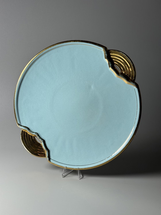 Image 1 of Paire d'assiettes de service Art Déco Boch Frères La Louvière – Raymond Chevalier, années 1930