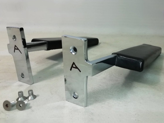 Image 1 of 1x Set di braccioli per poltrona in pelle GIRSBERGER 1600 LOUNGE CHAIR anni '60 pezzo di ricambio