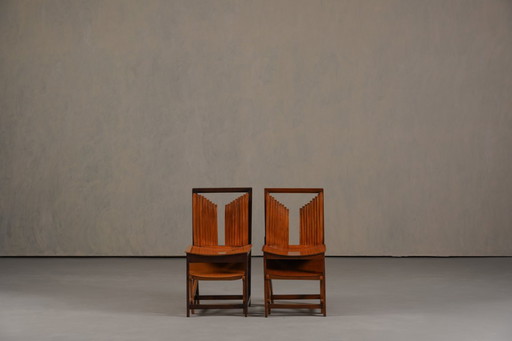 Vintage, sculpturale eetkamerstoelen met uniek design, Frankrijk jaren 1960, set van 2.