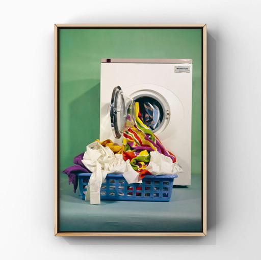 1x midcentury ad, ca. 1965 | Washing Machine with green background