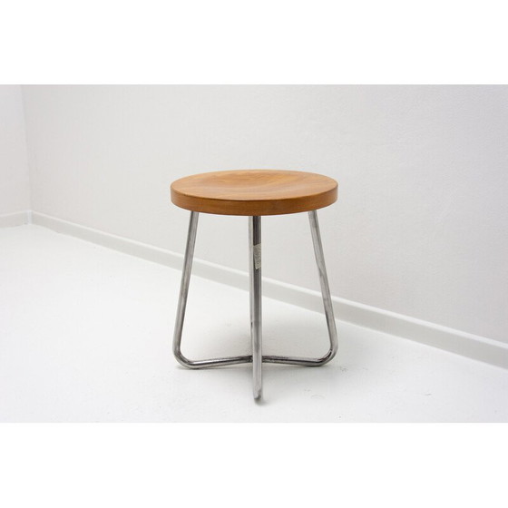 Image 1 of Tabouret tubulaire Bauhaus vintage de Robert Slezák, Tchécoslovaquie, années 1930