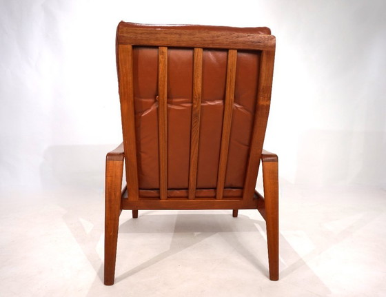 Image 1 of Poltrona Komfort in pelle di teak di Arne Wahl Iversen, 1960
