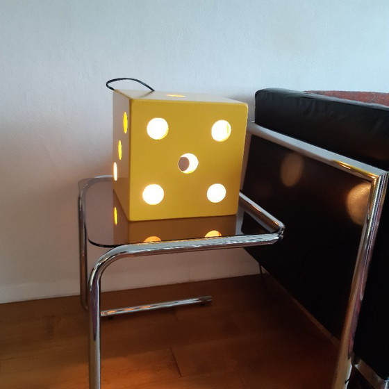 Image 1 of Lampada a dadi in legno vintage, fatta a mano, pezzo unico, anni '60