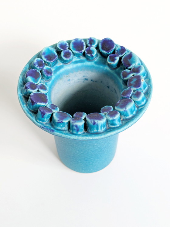 Image 1 of 1960's Ceramano Ceralux Vase von Hans Welling, Mitte des Jahrhunderts Türkis Fett Lava Keramik, Westdeutsche Töpferei