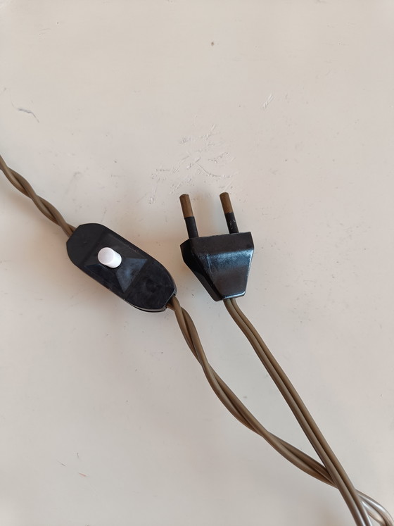 Image 1 of Vintage Space Age Table Lamp in Burnished Metal, 1970s Italian Design