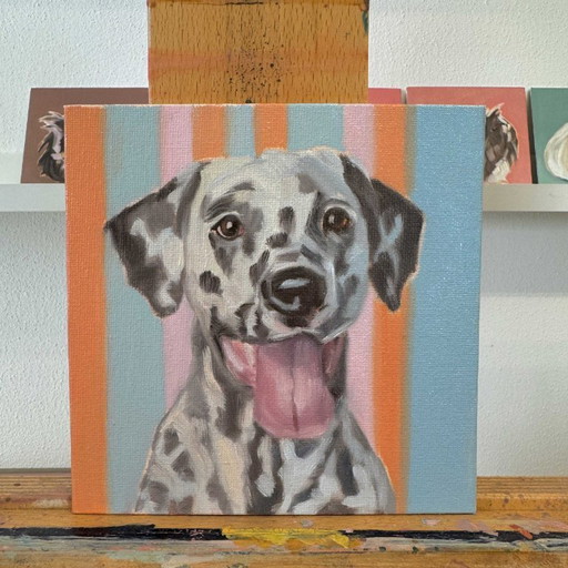 Friend, Öl auf Canvas-Board, 15x15 cm, Sandra Kolondam